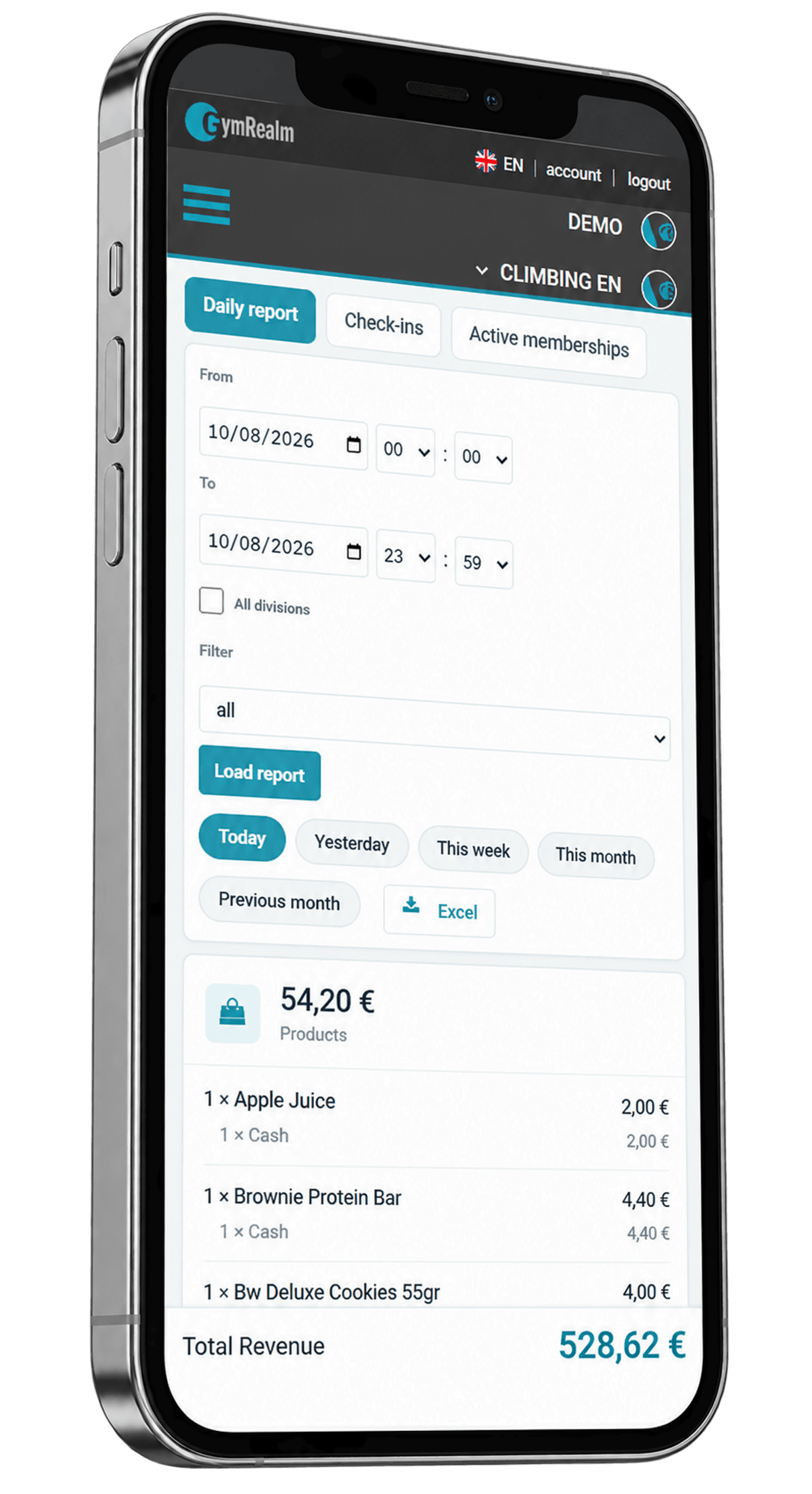 Webportal für Inhaber zur Verwaltung Ihres Studios in GymRealm Manager